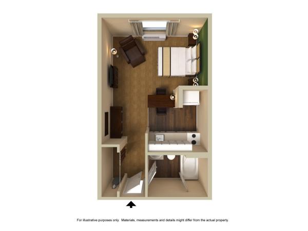 Extended Stay America Suites - Indianapolis - Northwest - College Park : photo 7 de la chambre studio lit queen-size - non-fumeurs