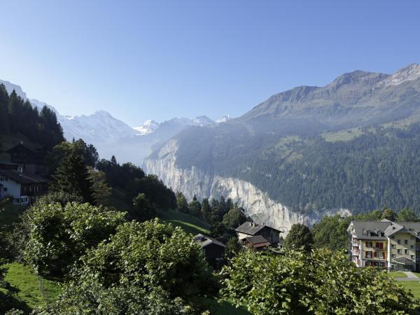 Hotel Alpenrose Wengen - bringing together tradition and modern comfort : photo 6 de la chambre chambre double supérieure avec balcon et vue sur la montagne