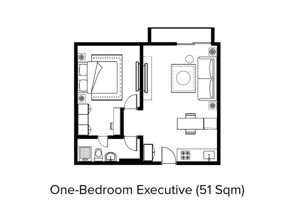 Citadines Sudirman Jakarta : photo 5 de la chambre 1 chambre exécutive