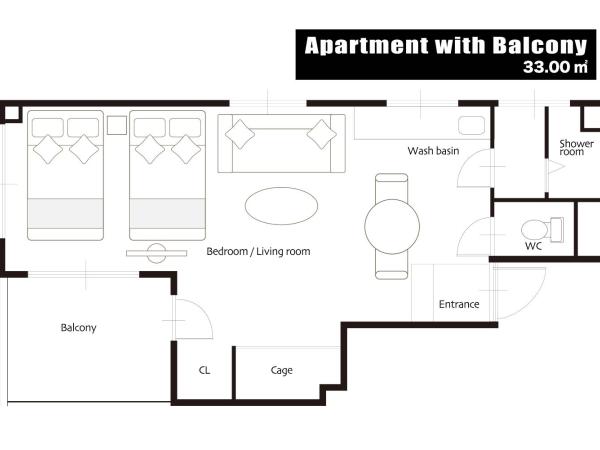 OUCHI HOTEL Nagarekawa with Dogs : photo 3 de la chambre appartement avec balcon