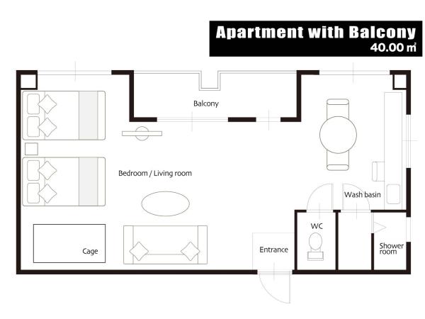 OUCHI HOTEL Nagarekawa with Dogs : photo 3 de la chambre appartement avec balcon