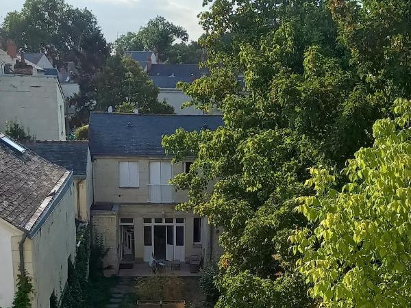 Histoire de Loire - Savennières sdb partagée : photo 2 de la chambre chambre lit king-size - vue sur jardin