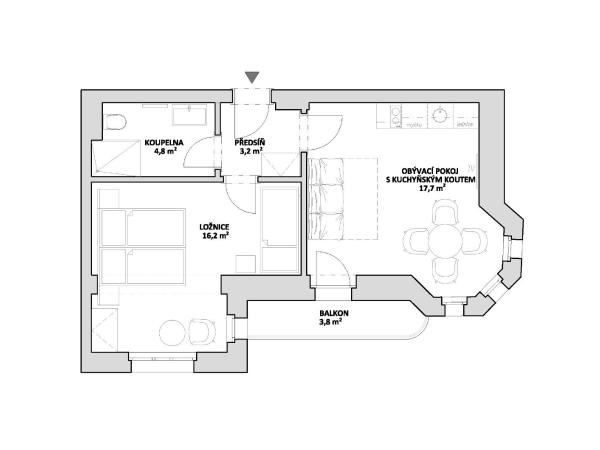 Vila Jáchymov : photo 6 de la chambre appartement avec balcon