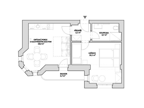 Vila Jáchymov : photo 6 de la chambre appartement avec balcon