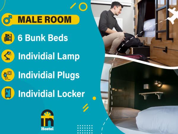 Leevin Hostel Mountjoy : photo 3 de la chambre lits superposé dans dortoir pour hommes de 6 lits 