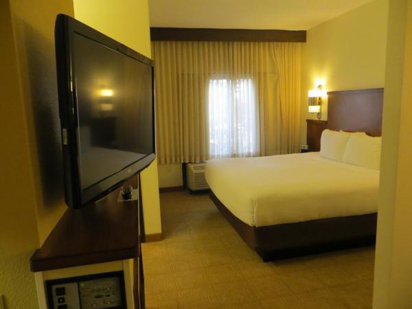 Hyatt Place Indianapolis Airport : photo 3 de la chambre chambre lit king-size pour personnes à mobilité réduite avec canapé-lit et baignoire adaptée