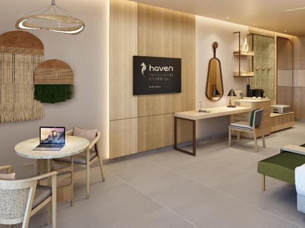 Haven Riviera Cancun - All Inclusive - Adults Only : photo 4 de la chambre suite junior club sérénité avec lit king-size - vue partielle sur océan.