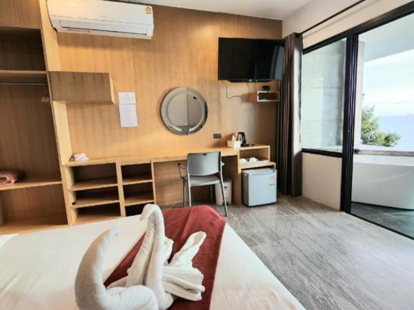 Cliff Lanta Suite-Koh Lanta Krabi : photo 1 de la chambre chambre double deluxe avec balcon - vue sur mer