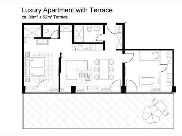 MLOFT Apartments München : photo 10 de la chambre two-bedroom apartment with kitchenette and terrace (6 adults)