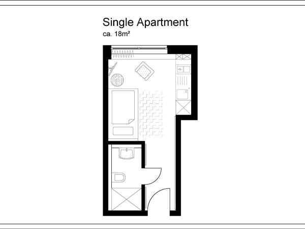 MLOFT Apartments München : photo 6 de la chambre standard studio with kitchenette (1 adult)
