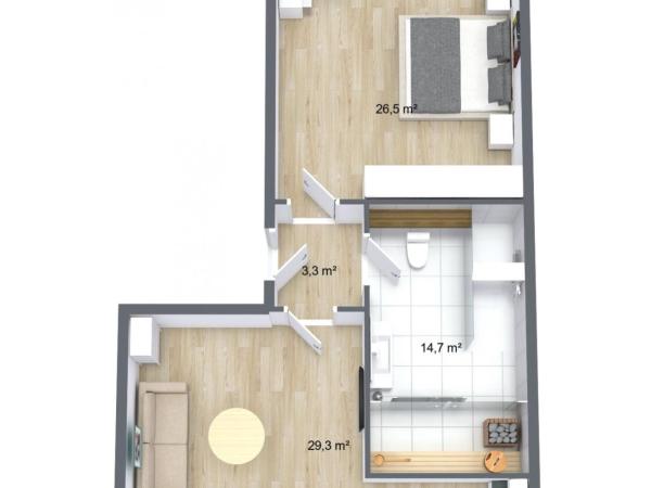 Zollikof Aparts - Sauna & Studioapartments : photo 1 de la chambre appartement supérieur avec sauna
