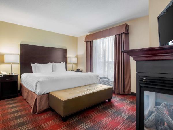 Best Western Plus Red Deer Inn & Suite : photo 2 de la chambre suite lit king-size avec baignoire spa et cheminée