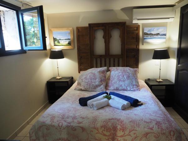 Maranatha Résidence avec plage privée, piscine chauffée : photo 10 de la chambre villa 2 chambres - vue sur jardin - palmier