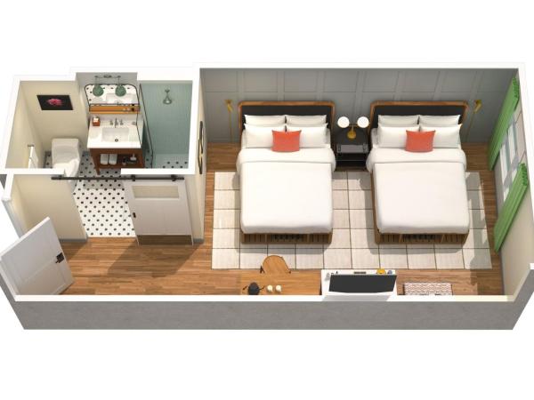 Wylie Hotel Atlanta, Tapestry Collection by Hilton : photo 1 de la chambre chambre avec 2 lits queen-size - douche accessible en fauteuil roulant - accessible aux personnes à mobilité réduite