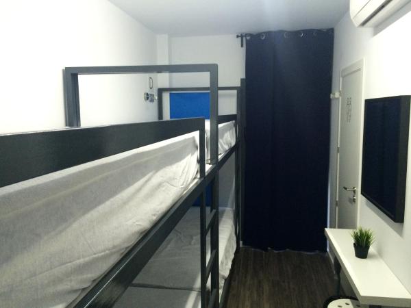 Chameleon Youth Hostel Alicante : photo 2 de la chambre lit dans un dortoir pour femmes de 4 lits avec salle de bains séparée