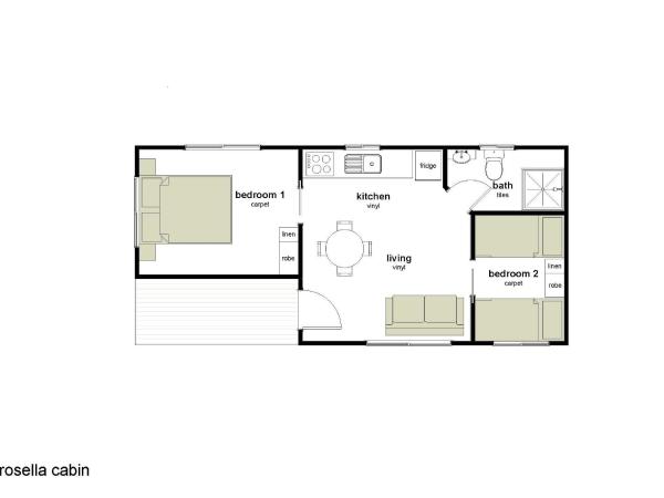 Alivio Tourist Park Canberra : photo 8 de la chambre rosella cabin (2 bedroom)