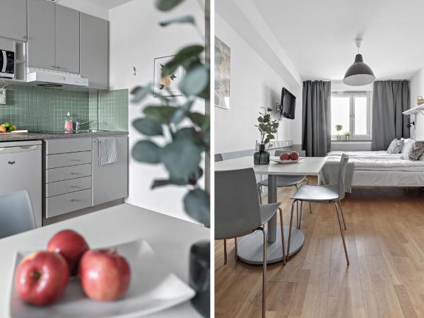 Forenom Aparthotel Stockholm Alvik : photo 4 de la chambre chambre quadruple avec douche