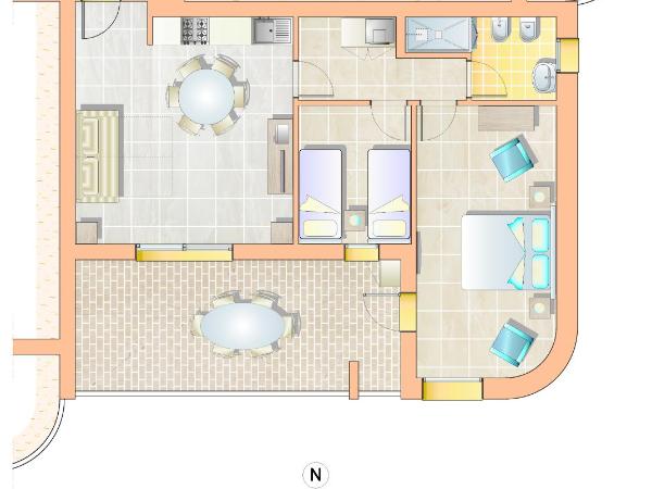 Residence Serenissima : photo 7 de la chambre appartement de luxe 2 chambres (6 adultes) 