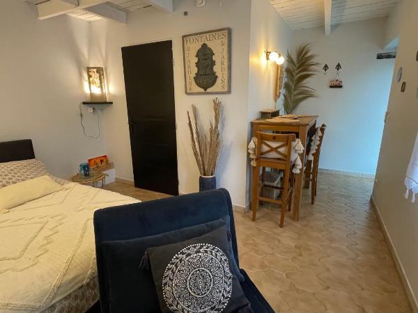 Joli mazet à Nîmes idéalement situé entre la garrigue et la ville : photo 4 de la chambre chambre lit queen-size deluxe