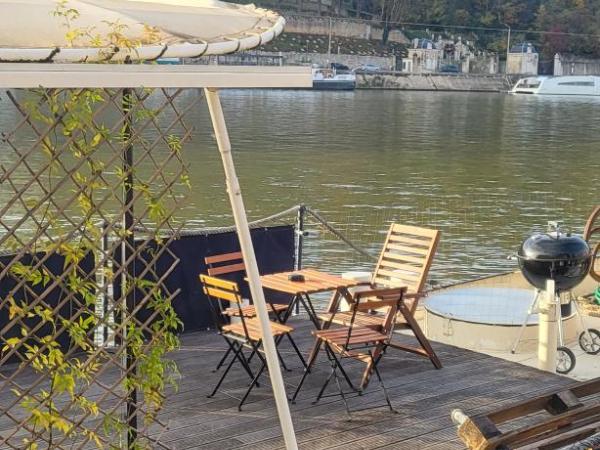 Appartement dans Péniche atypique et idyllique à Confluence : photo 7 de la chambre appartement - vue sur lac