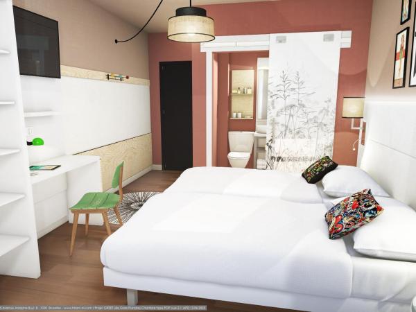 greet hotel Lille Gare Flandres - Groupe Accor : photo 2 de la chambre chambre pop avec 2 lits simples (ou lit king-size)