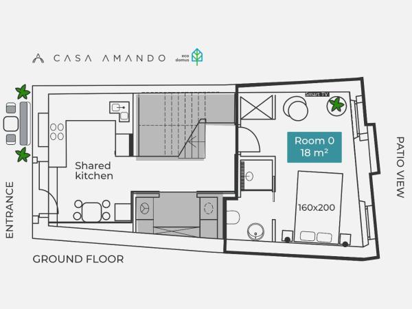 Casa Amando Eco Boutique House : photo 2 de la chambre chambre double avec salle de bains privative
