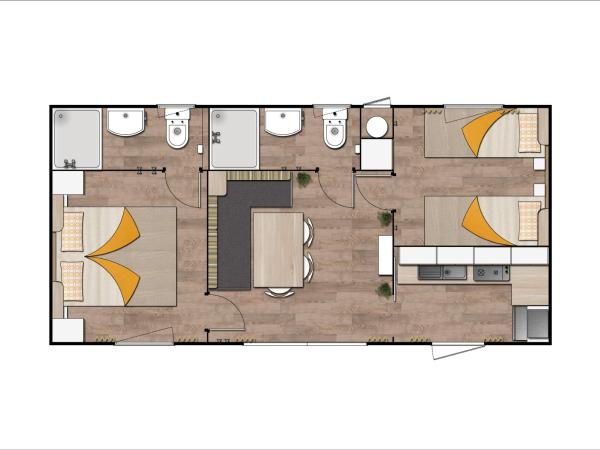 Maistra Camping Polari Mobile homes : photo 10 de la chambre mobile home de luxe 2 chambres