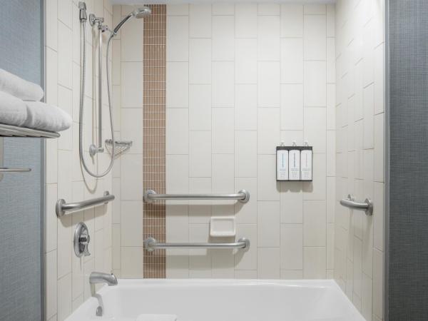 Hyatt Place New Orleans Convention Center : photo 3 de la chambre chambre lit queen-size avec canapé-lit et douche accessible en fauteuil roulant - personnes à mobilité réduite