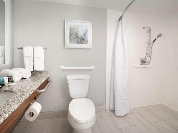 Crowne Plaza San Antonio Airport, an IHG Hotel : photo 3 de la chambre chambre lit king-size standard avec douche accessible en fauteuil roulant - adaptée aux personnes à mobilité réduite