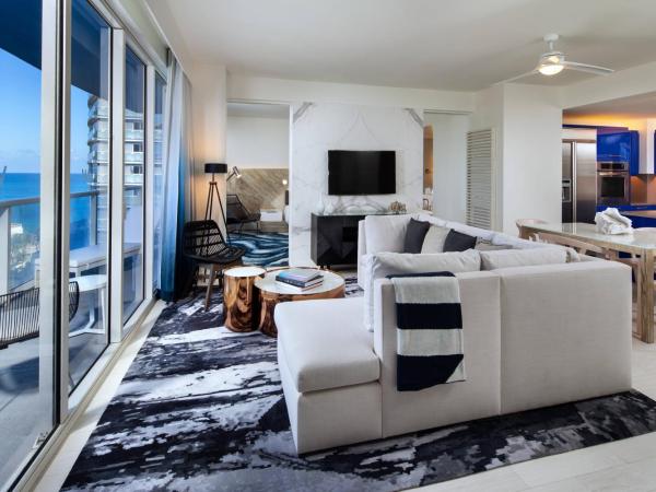 W Fort Lauderdale : photo 3 de la chambre wonderful residential suite, 2 bedrooms, 2 king beds, 1 sofa bed, partial ocean view, balcony