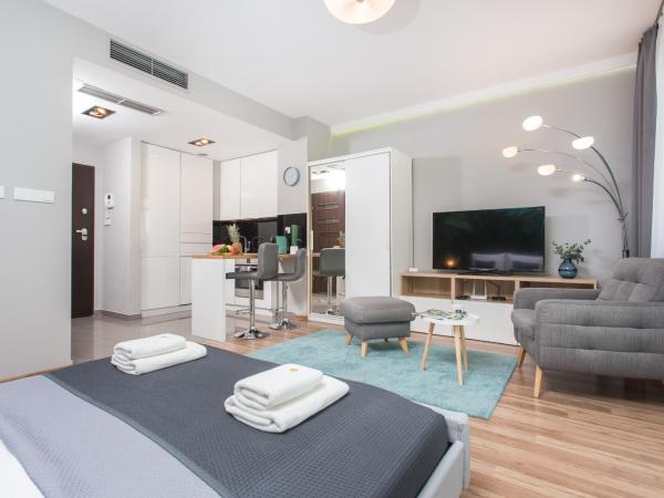 InPoint Apartments G13 near Old Town & Kazimierz : photo 5 de la chambre studio de luxe avec balcon