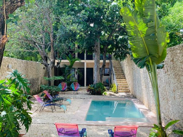 Hotelito YUM KAAX : photo 10 de la chambre suite lit queen-size - vue sur piscine