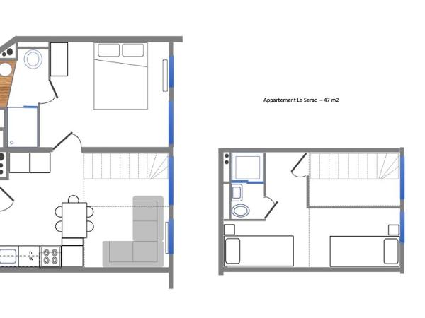 Hôtel et Chalet Au Coin Du Feu Chilly Powder : photo 2 de la chambre appartement en duplex