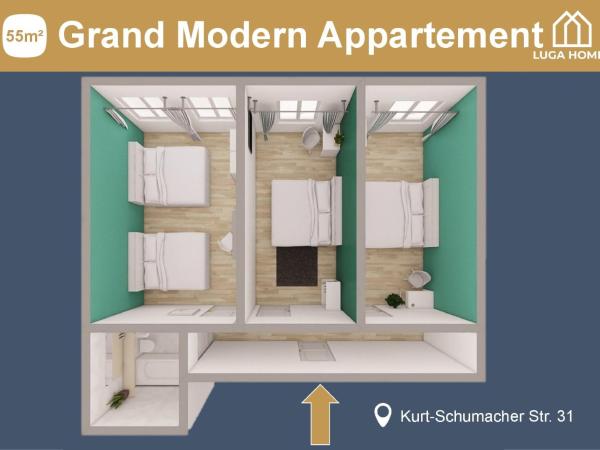 Luga Homes - Stadthaus : photo 5 de la chambre large three-bedroom apartment 