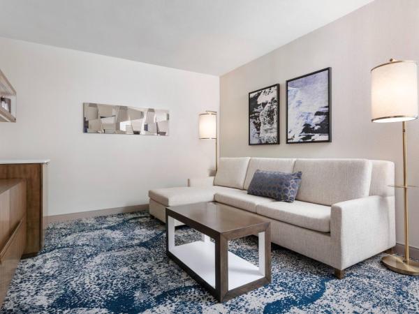 Delta Hotels by Marriott Virginia Beach Waterfront : photo 1 de la chambre suite lit king-size avec canapé-lit et balcon - vue partielle sur baie