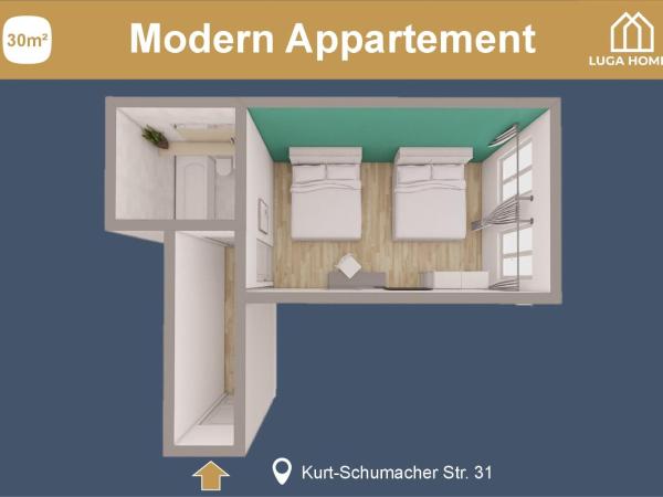 Luga Homes - Stadthaus : photo 6 de la chambre quadruple room 