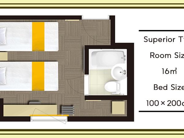 Hotel Kuretakeso Hiroshima Otemachi : photo 1 de la chambre chambre lits jumeaux supérieure