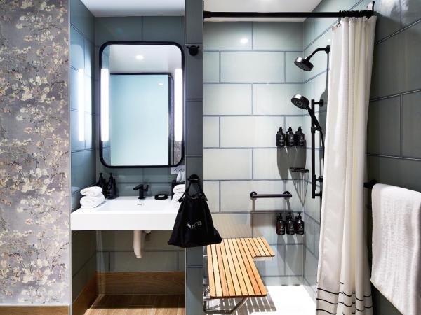 Hotel Indigo NYC Financial District, an IHG Hotel : photo 3 de la chambre chambre lit king-size standard avec douche avec siège de transfert - accessible aux personnes à mobilité réduite