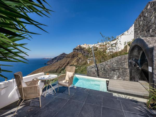 Athina Luxury Suites : photo 6 de la chambre suite lune de miel black rock avec piscine privée