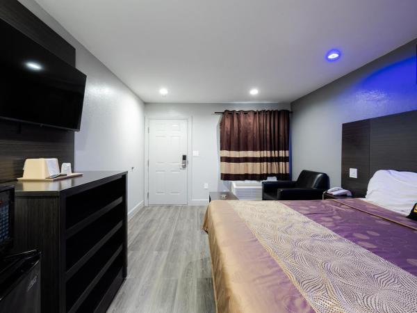 Downtowner Inns - Houston Downtown & Convention Center : photo 5 de la chambre chambre lit king-size avec baignoire spa