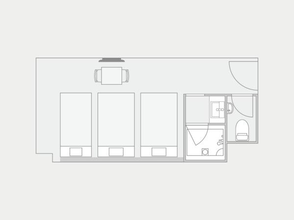 Karaksa Hotel Osaka Namba : photo 4 de la chambre chambre lits jumeaux avec lit d’appoint - 301