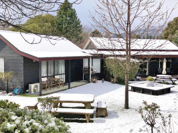 Alpine View Lodge : photo 4 de la chambre studio lit king-size - vue sur montagne et jardin