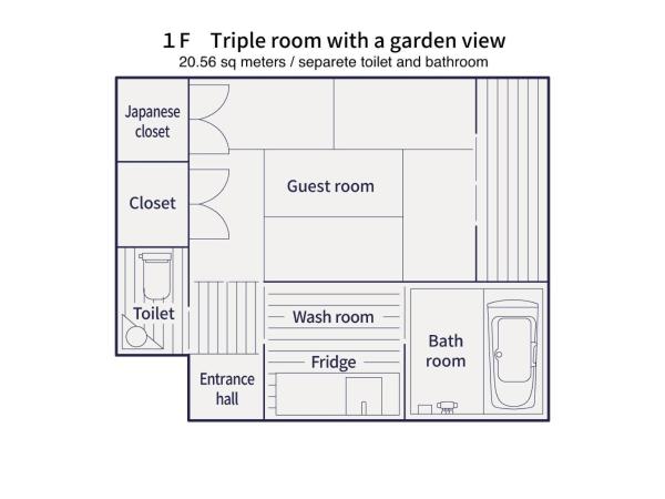 Luck You Kyoto : photo 10 de la chambre chambre triple - vue sur jardin