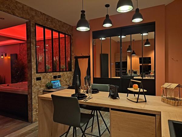 Ospaloft, meublé haut de gamme avec spa privatif : photo 9 de la chambre appartement avec spa privé et jacuzzi