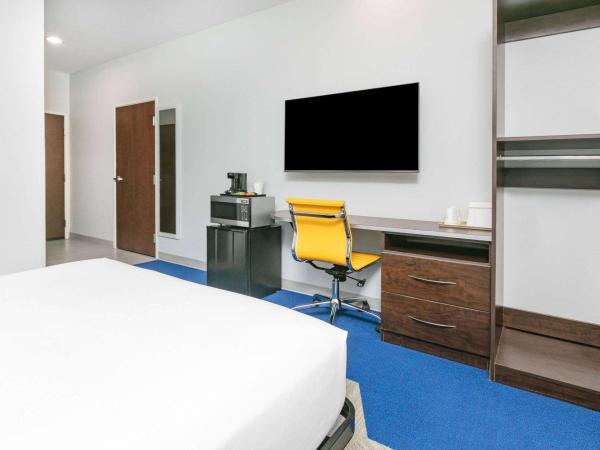 Microtel Inn & Suites by Wyndham Austin Airport : photo 1 de la chambre chambre lit queen-size pour personnes à mobilité réduite/malentendantes avec douche accessible en fauteuil roulant - non-fumeurs