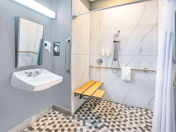 Microtel Inn & Suites by Wyndham Austin Airport : photo 2 de la chambre chambre lit queen-size pour personnes à mobilité réduite/malentendantes avec douche accessible en fauteuil roulant - non-fumeurs