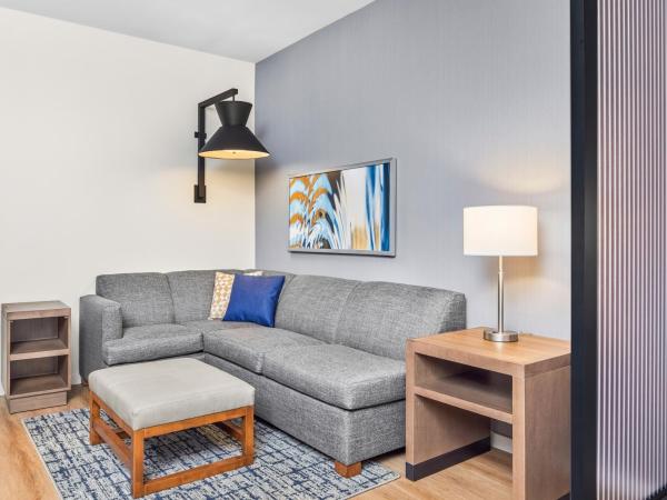 Hyatt Place Houston Medical Center : photo 2 de la chambre chambre lit king-size avec canapé-lit et douche accessible en fauteuil roulant - accessible aux personnes à mobilité réduite