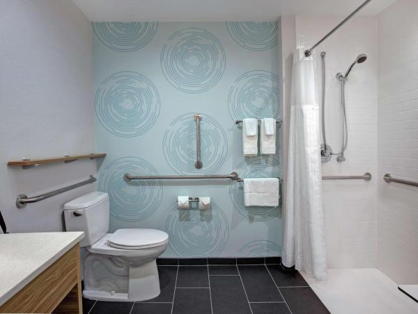 Tru By Hilton Austin Airport, Tx : photo 4 de la chambre chambre lit king-size avec douche accessible en fauteuil roulant - adaptée aux personnes à mobilité réduite et aux malentendants