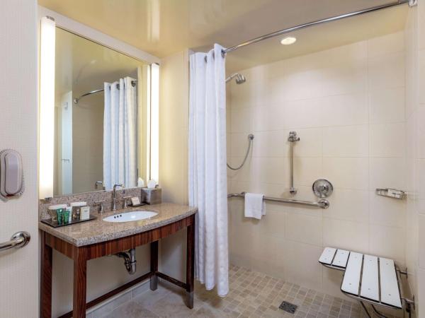 Hilton San Diego Bayfront : photo 3 de la chambre chambre lit king-size avec douche accessible en fauteuil roulant - adaptée aux personnes à mobilité réduite