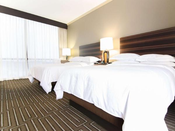 Hilton Charlotte University Place : photo 2 de la chambre chambre double avec 2 lits doubles et vue sur le lac